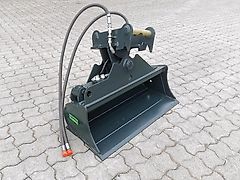 1-2to 80cm hydraulischer Grabenräumlöffel (INKL MWST) MS01 Symlock 800mm 0,8m Schwenklöffel Grabenräumer Böschungslöffel Grabenwanne Minibagger SW01 Baggerlöffel Microbagger